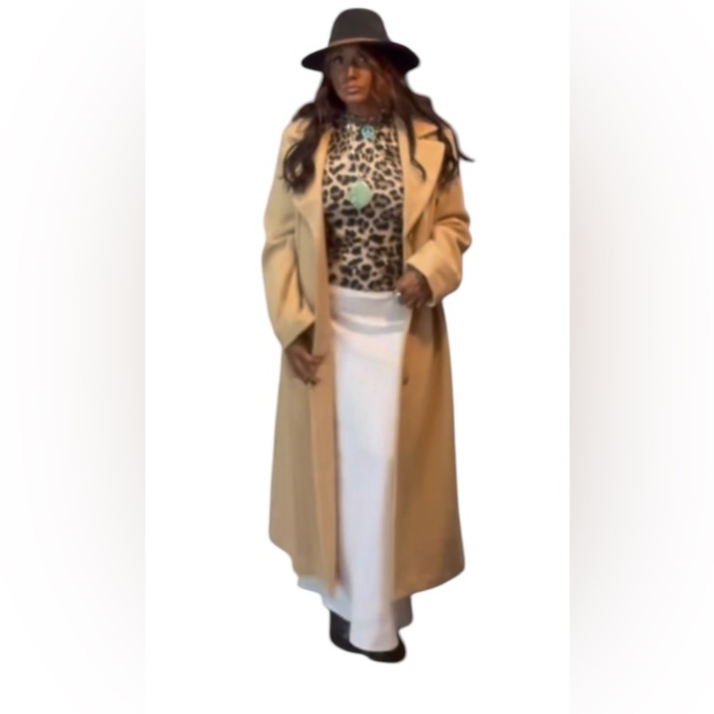 Chadwicks vintage full-length single breast camel-colored wool coat,Large